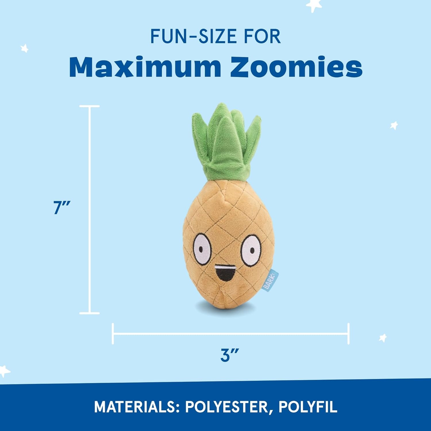 image:imageBarkbox Dog Toy 2 in 1 Interactive Plush Exterior with Squeaker amp Crinkle Material Tearable Dog Toy with Squeaky Spikey Ball Inside Ideal for Toy Destroyers Penny The Pineapple Small