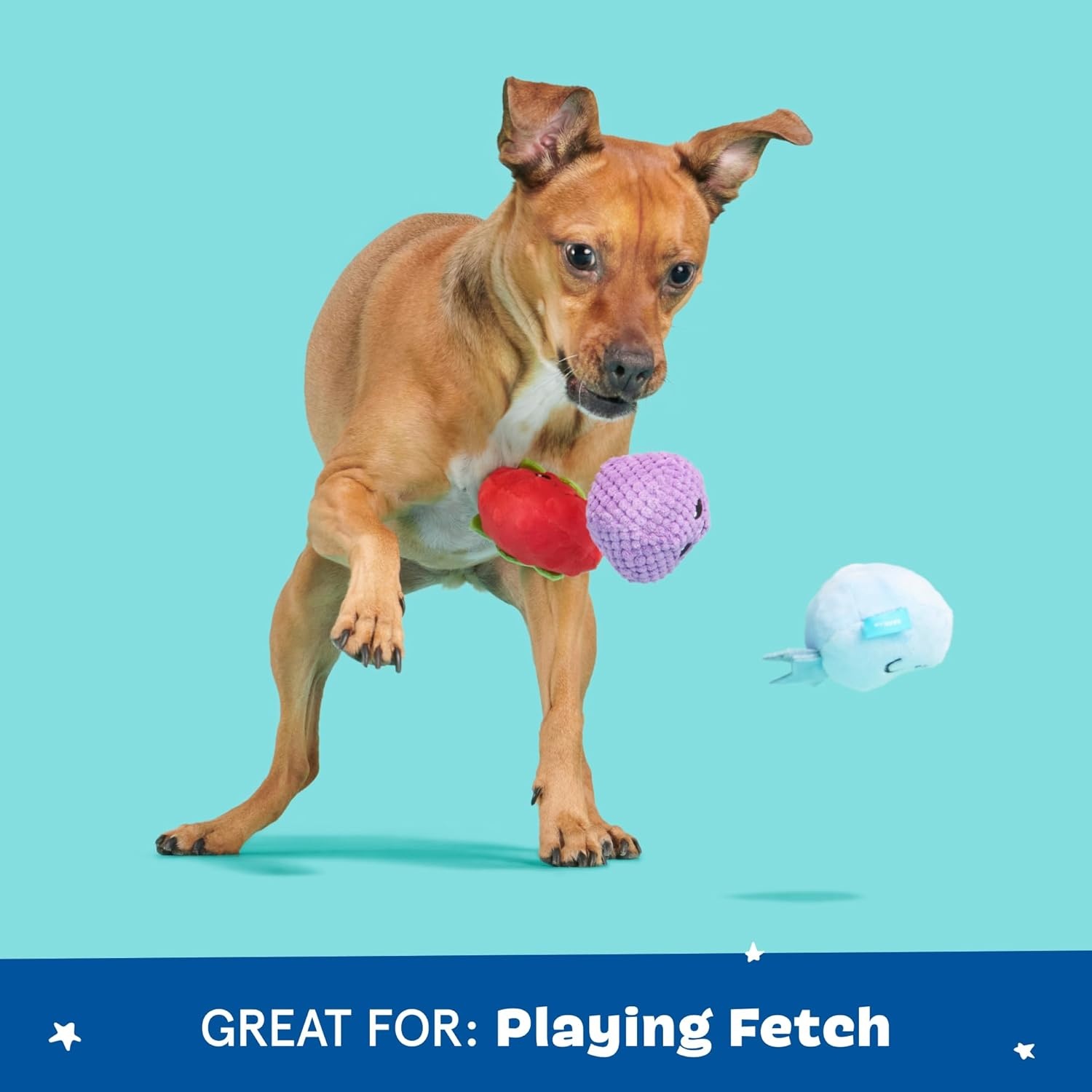 image:imageBarkbox Drool Ranch Chips 3in1 Interactive Plush Dog Toy Squeaky Dog Toys with Crinkle Bag for Small to Medium Dogs and PuppiesWild Berry