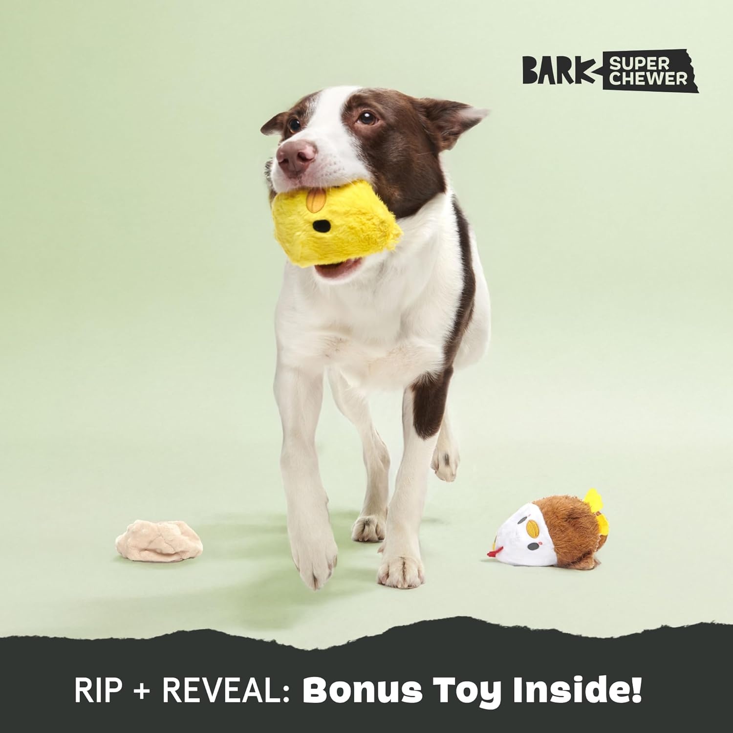 image:imageBarkbox Grateful Ted Dog Toy for Medium Dogs StrawberryScented Rip amp Reveal Toy for Determined Chewers and Interactive PlaytimeHatch Me If You Can