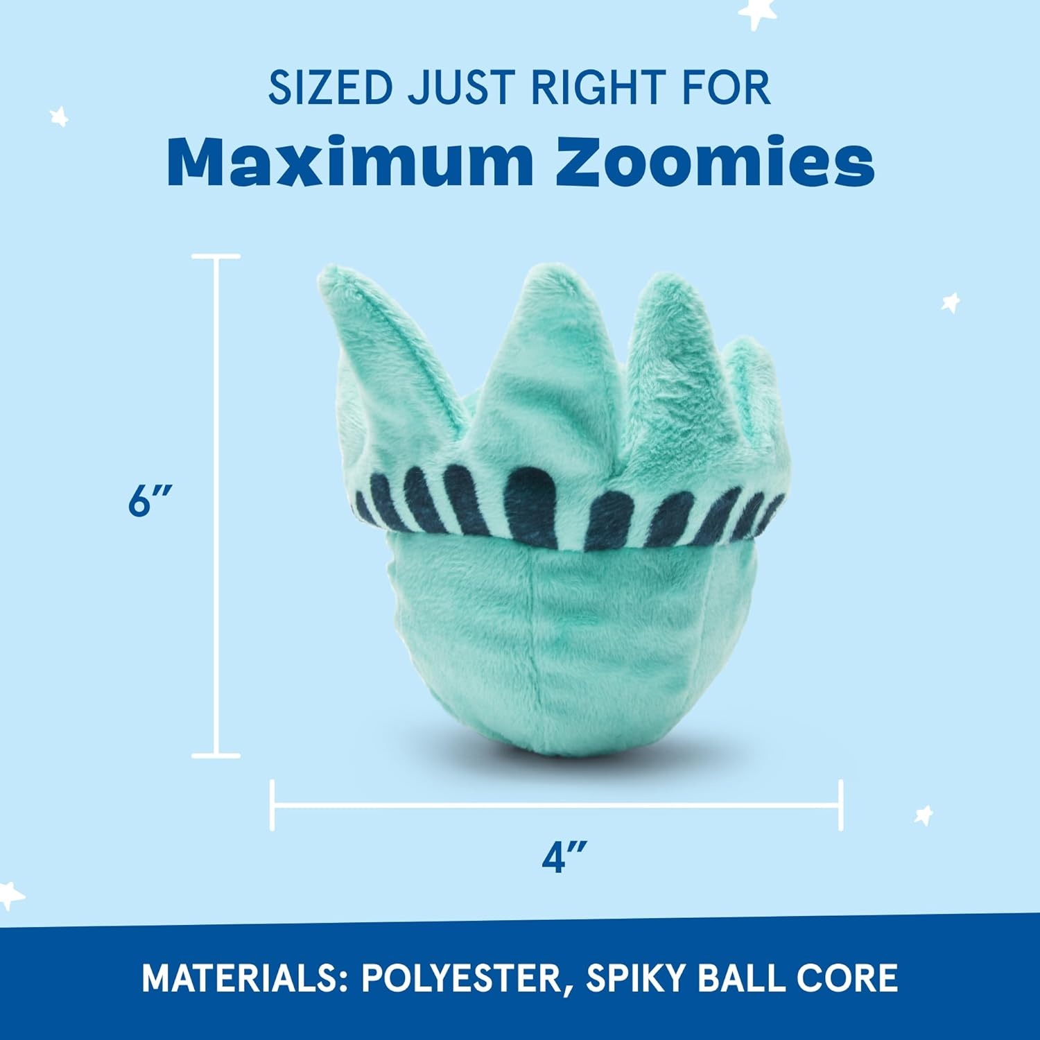 image:imageBarkbox Lady Liberty Ball Plush Dog Toy 2in1 Squeaky and Crinkle Dog Toy with Plush Exterior and Textured Ball Core Large DogLiberty Ball