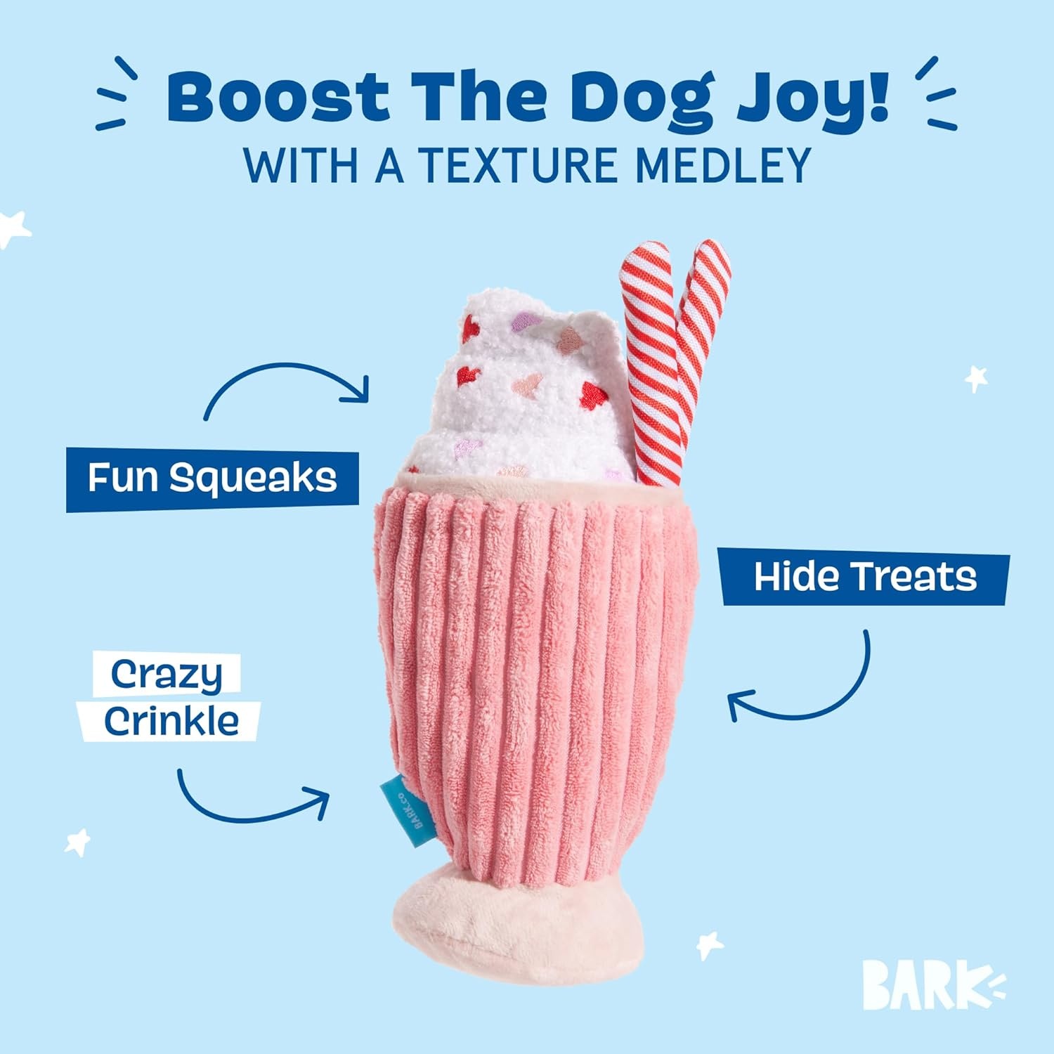 image:imageBarkbox Lady Liberty Ball Plush Dog Toy 2in1 Squeaky and Crinkle Dog Toy with Plush Exterior and Textured Ball Core Large DogMilkshake