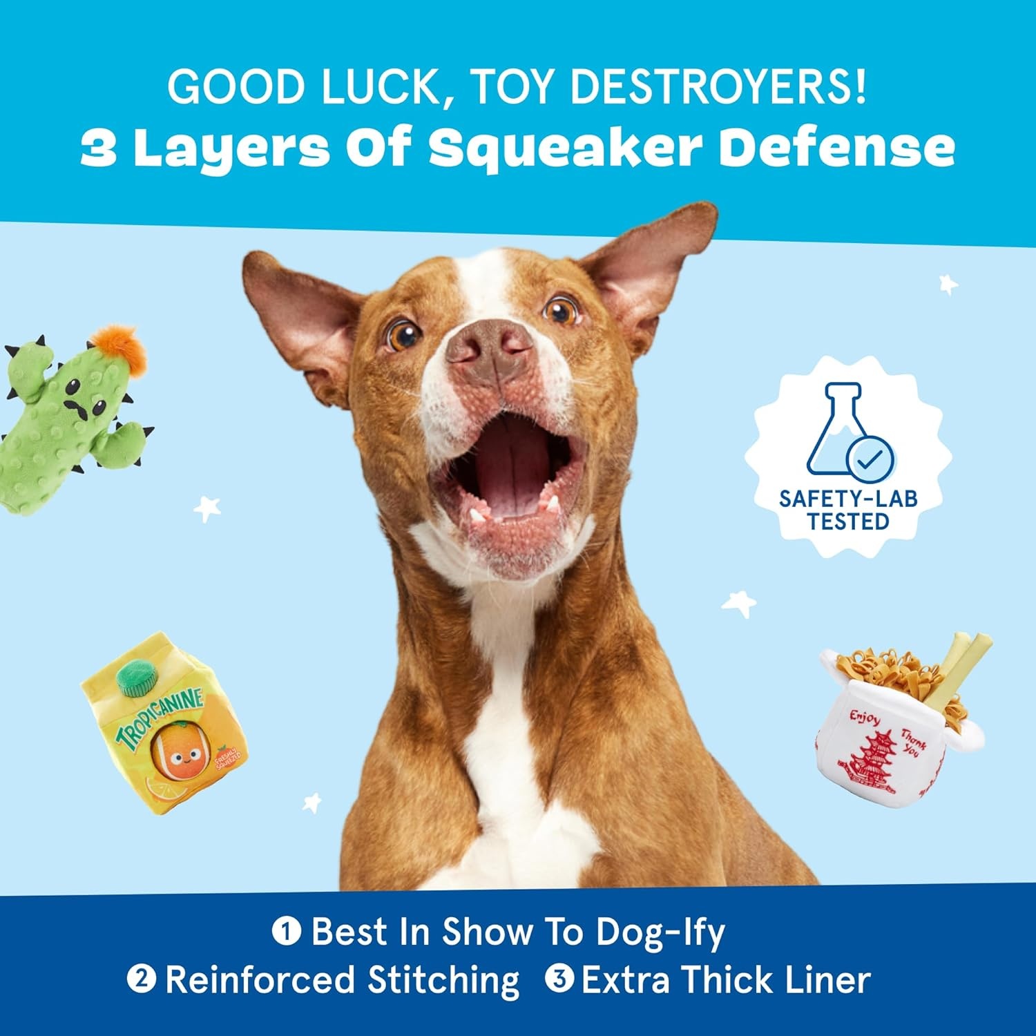 image:imageBarkbox Lady Liberty Ball Plush Dog Toy 2in1 Squeaky and Crinkle Dog Toy with Plush Exterior and Textured Ball Core Large DogPiata