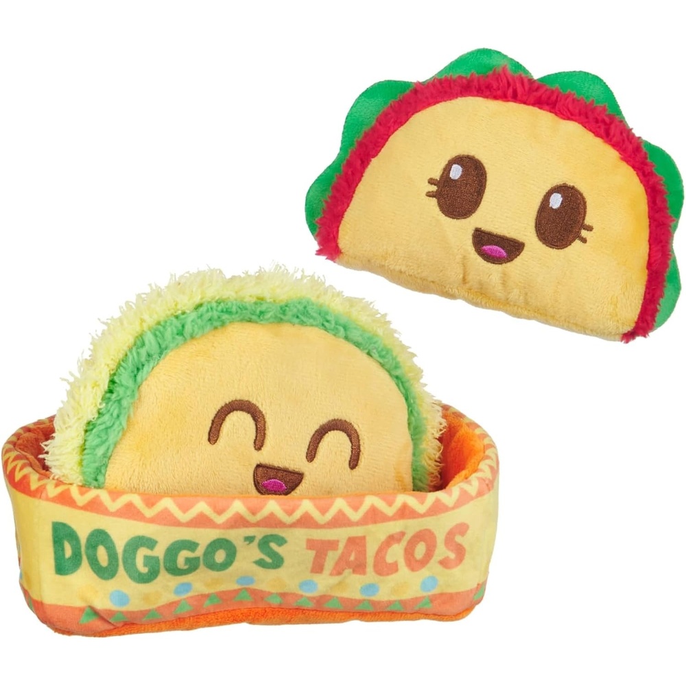 image:imageBarkbox Drool Ranch Chips 3in1 Interactive Plush Dog Toy Squeaky Dog Toys with Crinkle Bag for Small to Medium Dogs and PuppiesDoggos Tacos