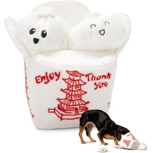 image:imageBarkbox Dog Toy 2 in 1 Interactive Plush Exterior Material amp Squeaker Tearable Dog Toy with Squeaky Ball Inside Ideal for Toy Destroyers  Andis Dumpling Large