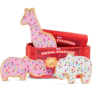image:imageBarkbox Drool Ranch Chips 3in1 Interactive Plush Dog Toy  Squeaky Dog Toys with Crinkle Bag  for Small to Medium Dogs and PuppiesAnimal Crackers