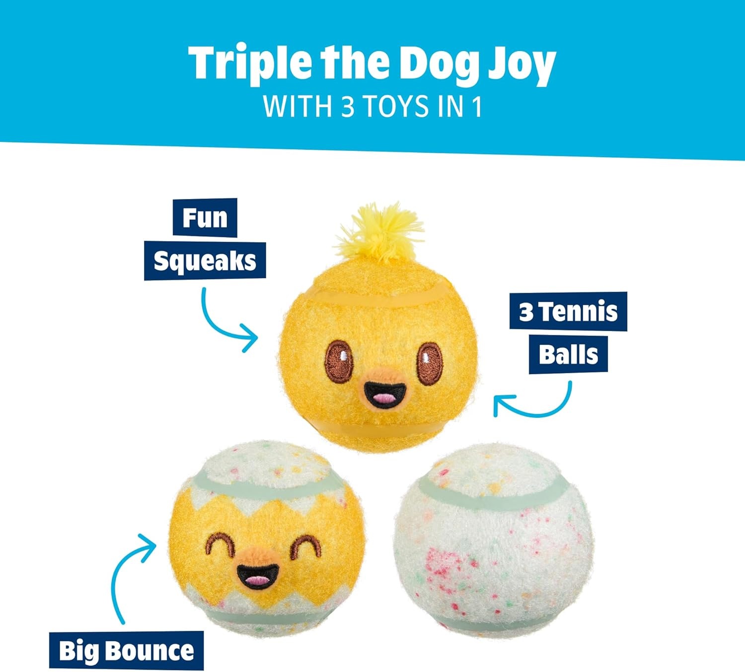 image:imageBarkbox Ballscoti Cookies Rubber Tennis Balls for Dogs amp Puppies ItalianInspired Trio of Squeaky Fetch Balls for Bounce Chase amp Play Durable Engaging amp Fun for Playful PupsPlay Hatch