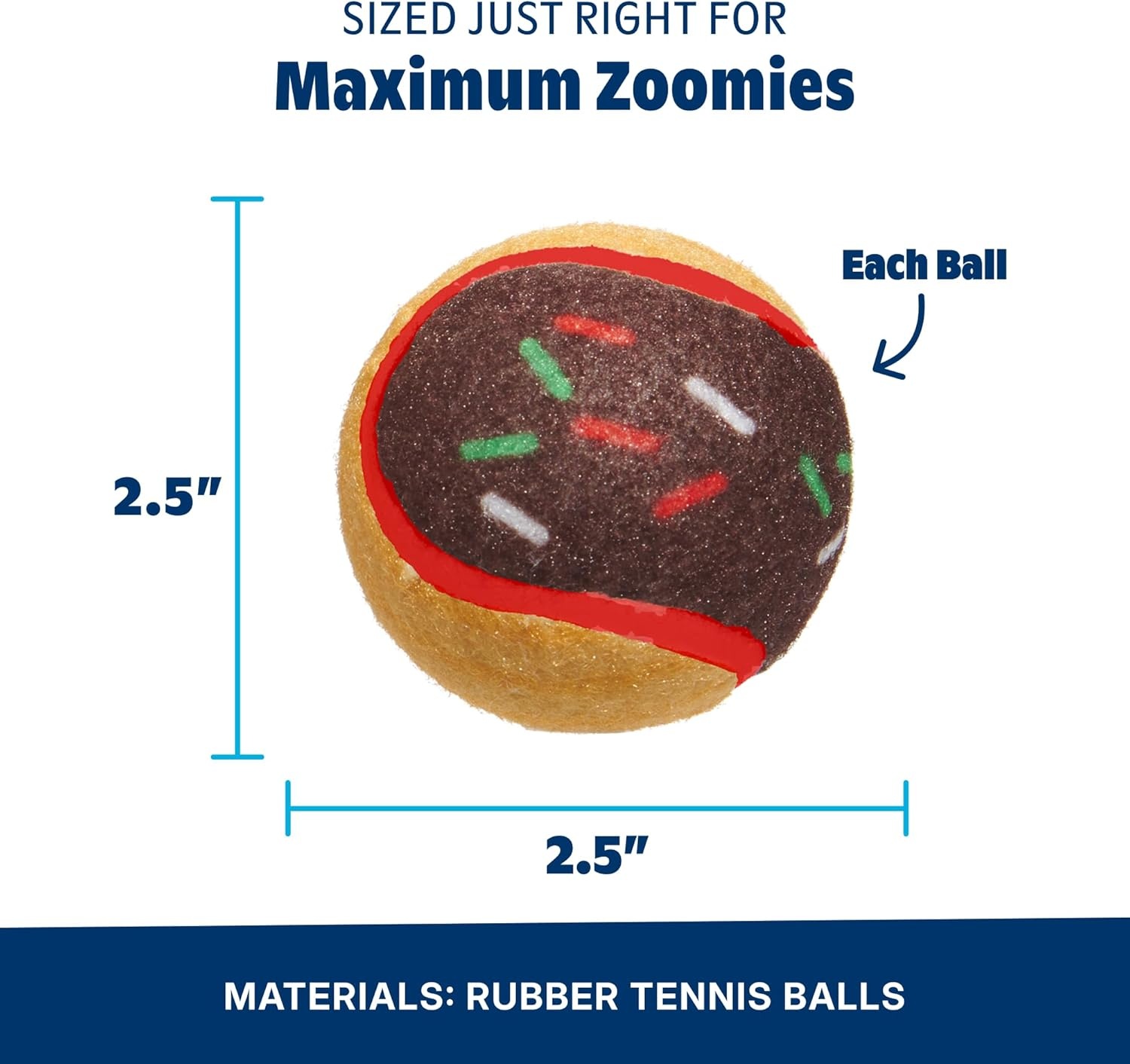 image:imageBarkbox Ballscoti Cookies Rubber Tennis Balls for Dogs amp Puppies ItalianInspired Trio of Squeaky Fetch Balls for Bounce Chase amp Play Durable Engaging amp Fun for Playful PupsBallscoti