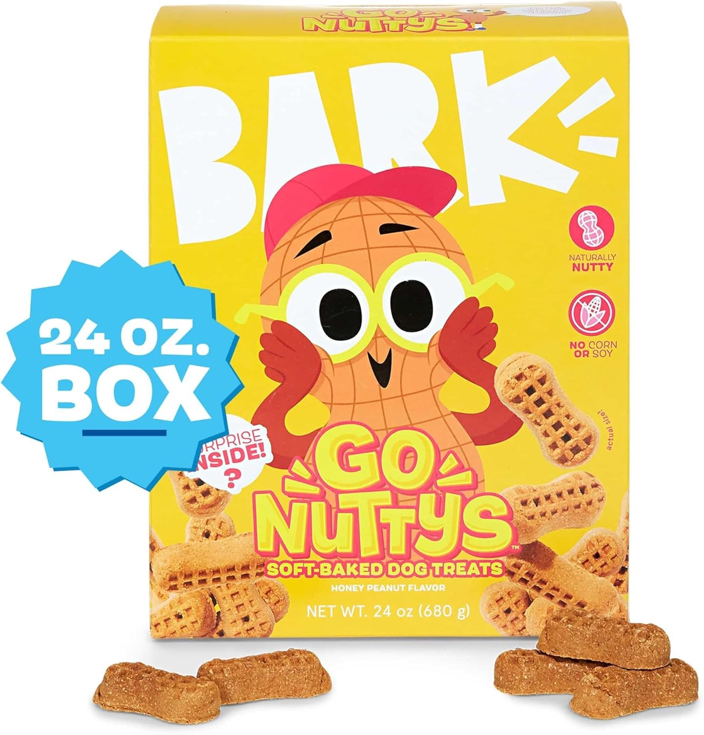 image:imageBarkbox Go Nutty SoftBaked Honey Peanut Treats with Natural Nutty Goodness Nutritious Grains No Corn or Soy 24oz BoxPeanut Butter