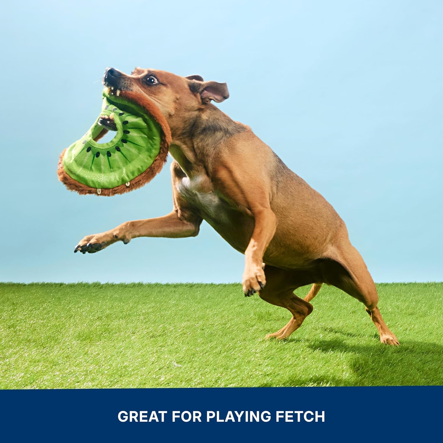 image:imageBarkbox Slobbermelon Fetch Flying Disc Dog Toy FluffFree Crinkle Disc with TShirt Rope Edge Durable Fetch amp Tug Toy for Dogs amp PuppiesKiweeeee