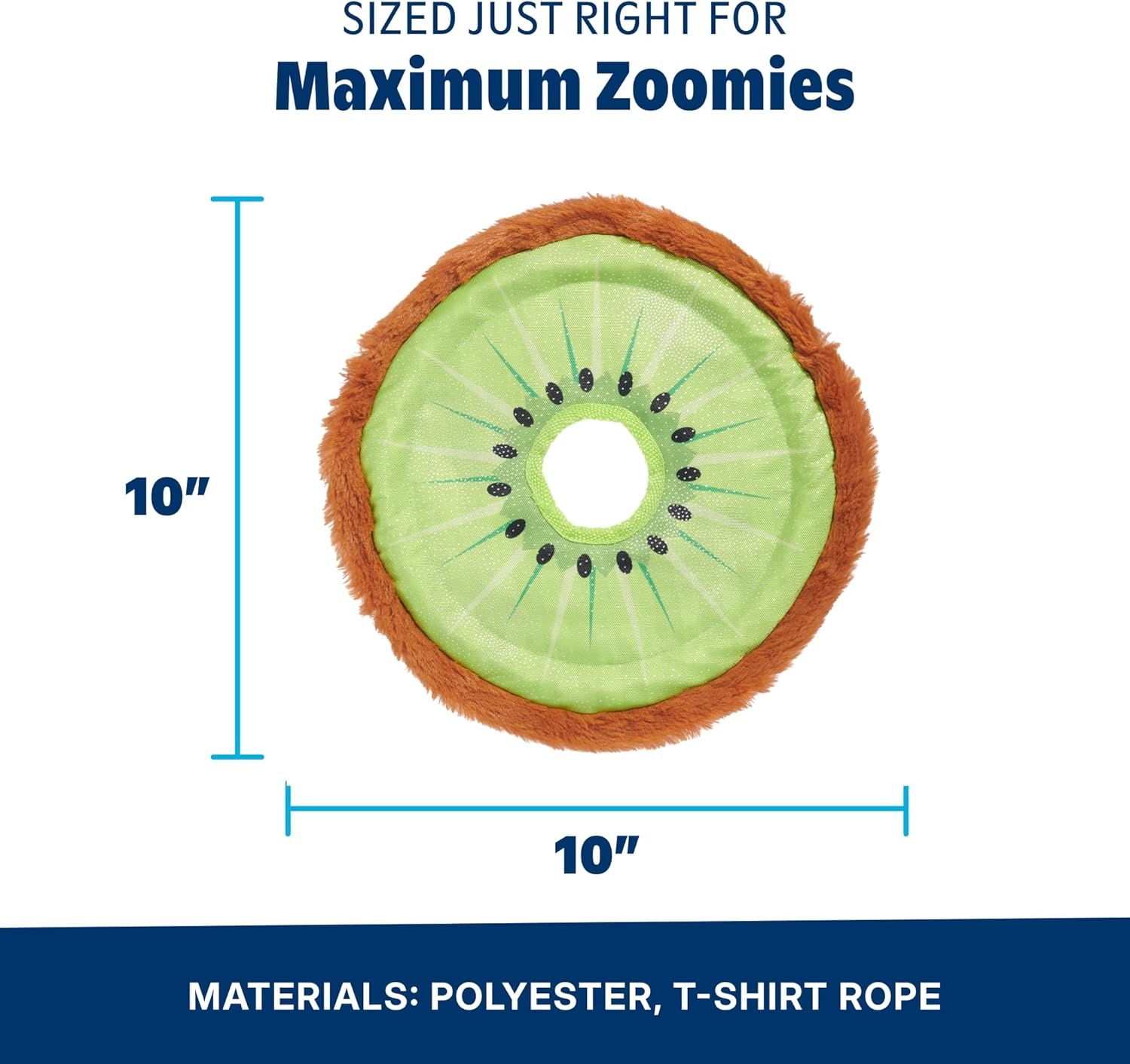 image:imageBarkbox Slobbermelon Fetch Flying Disc Dog Toy FluffFree Crinkle Disc with TShirt Rope Edge Durable Fetch amp Tug Toy for Dogs amp PuppiesKiweeeee