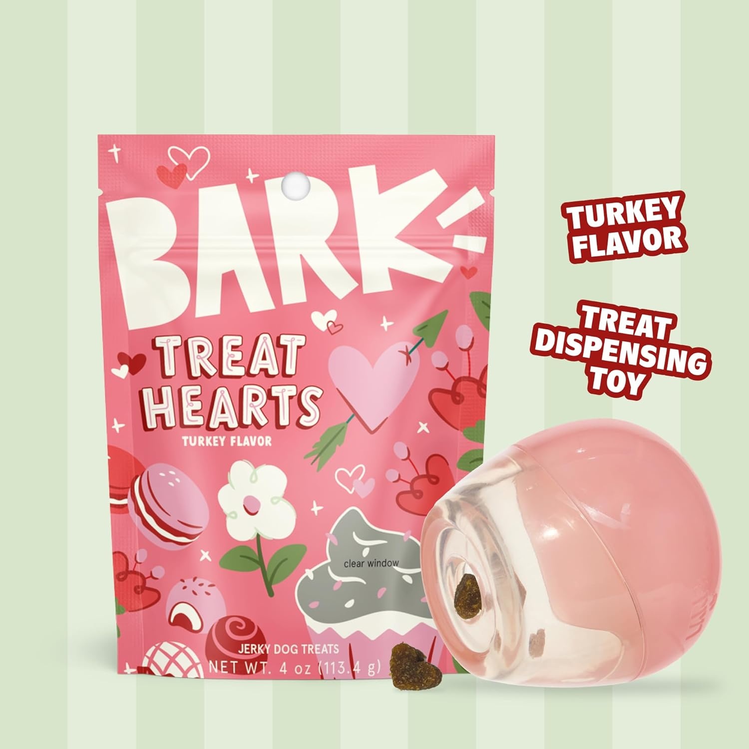 image:imageBarkbox Tipsy Treat Gift Pack Valentines Day Plush TreatDispensing Dog Toy amp Chicken Jerky Heart Treats Fun Gift Box for Medium to Large Dogs