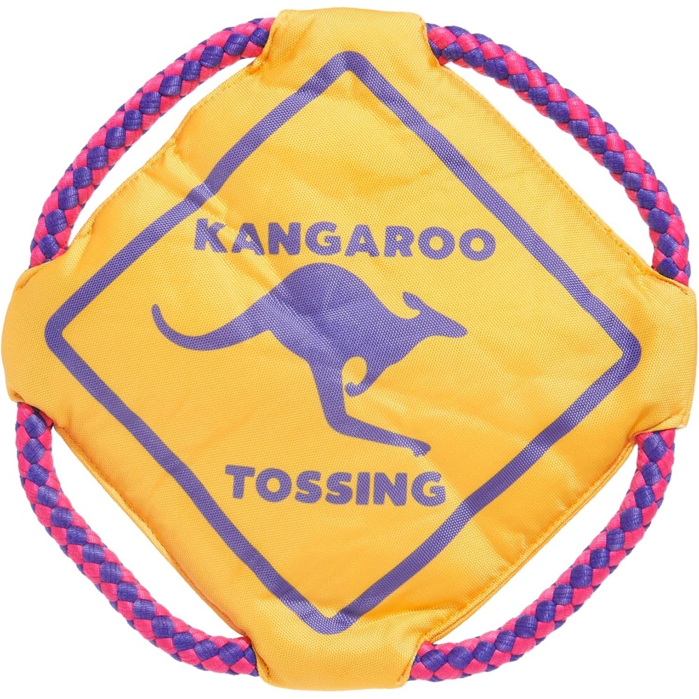 image:imageBarkbox Slobbermelon Fetch Flying Disc Dog Toy FluffFree Crinkle Disc with TShirt Rope Edge Durable Fetch amp Tug Toy for Dogs amp PuppiesKangaroo Tossing