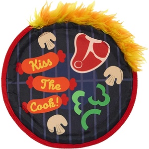image:imageBarkbox Slobbermelon Fetch Flying Disc Dog Toy  FluffFree Crinkle Disc with TShirt Rope Edge  Durable Fetch amp Tug Toy for Dogs amp PuppiesBarkBQ