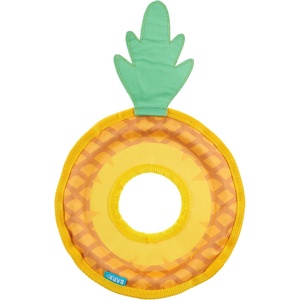 image:imageBarkbox Slobbermelon Fetch Flying Disc Dog Toy  FluffFree Crinkle Disc with TShirt Rope Edge  Durable Fetch amp Tug Toy for Dogs amp PuppiesPineapple Fling