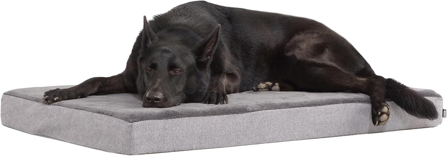 image:imageBarkbox Orthopedic Dog Bed with Memory Foam Premium Comfort for Dogs and Puppies Dog Bed for Joint Relief and Restful Sleep Durable and Easy to Clean Espresso LargeGrey