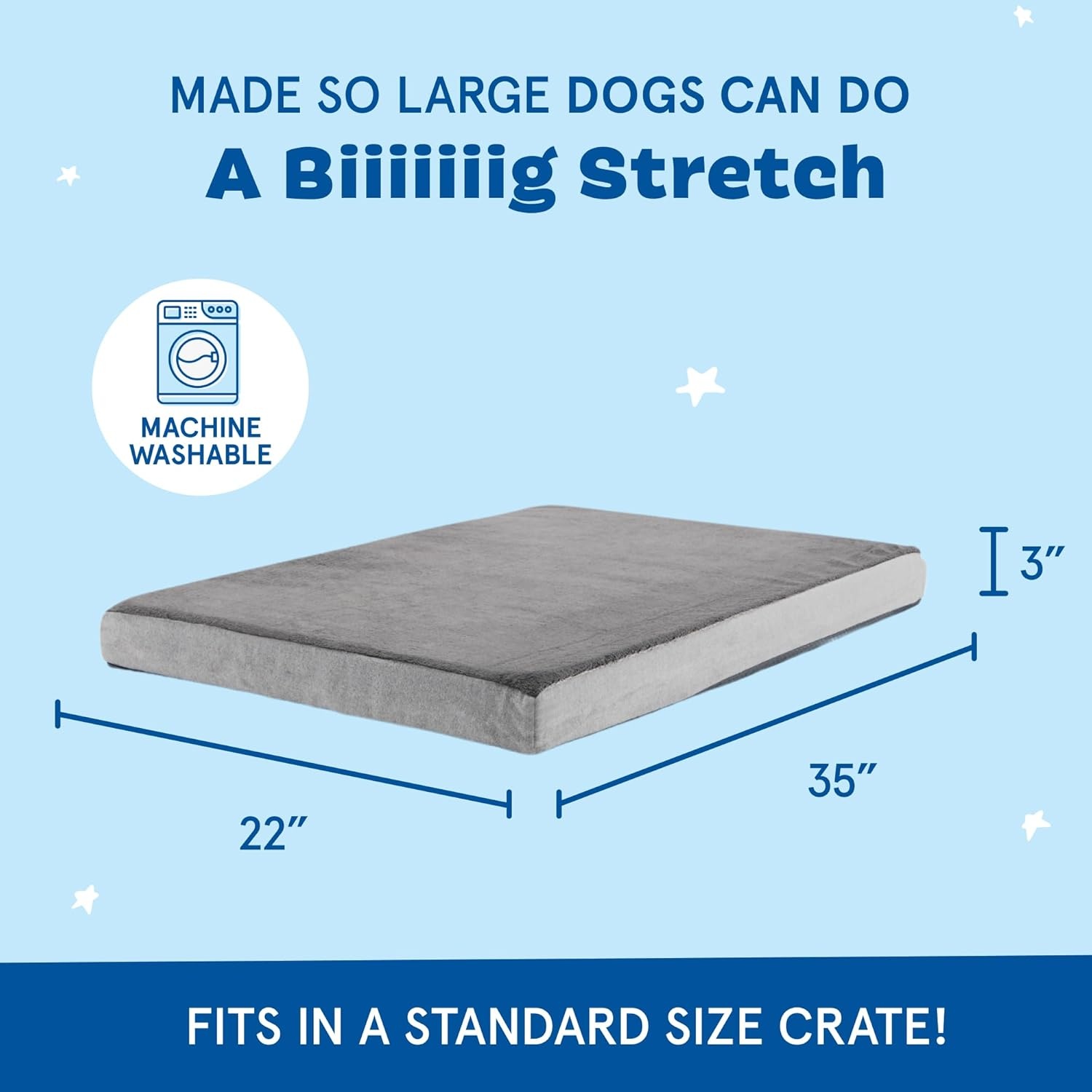 image:imageBarkbox Orthopedic Dog Bed with Memory Foam Premium Comfort for Dogs and Puppies Dog Bed for Joint Relief and Restful Sleep Durable and Easy to Clean Espresso LargeGrey