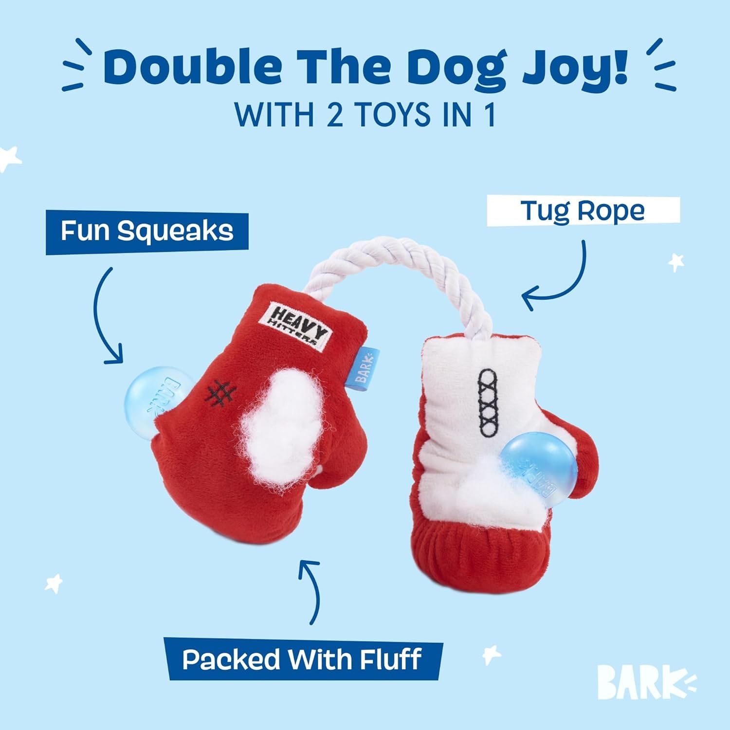 image:imageBarkBox Throwing Munches Plush Dog Toy Plush Rope Chew Toy with TShirt Rope and Two Squeakers for Small to Medium Dogs and Puppies