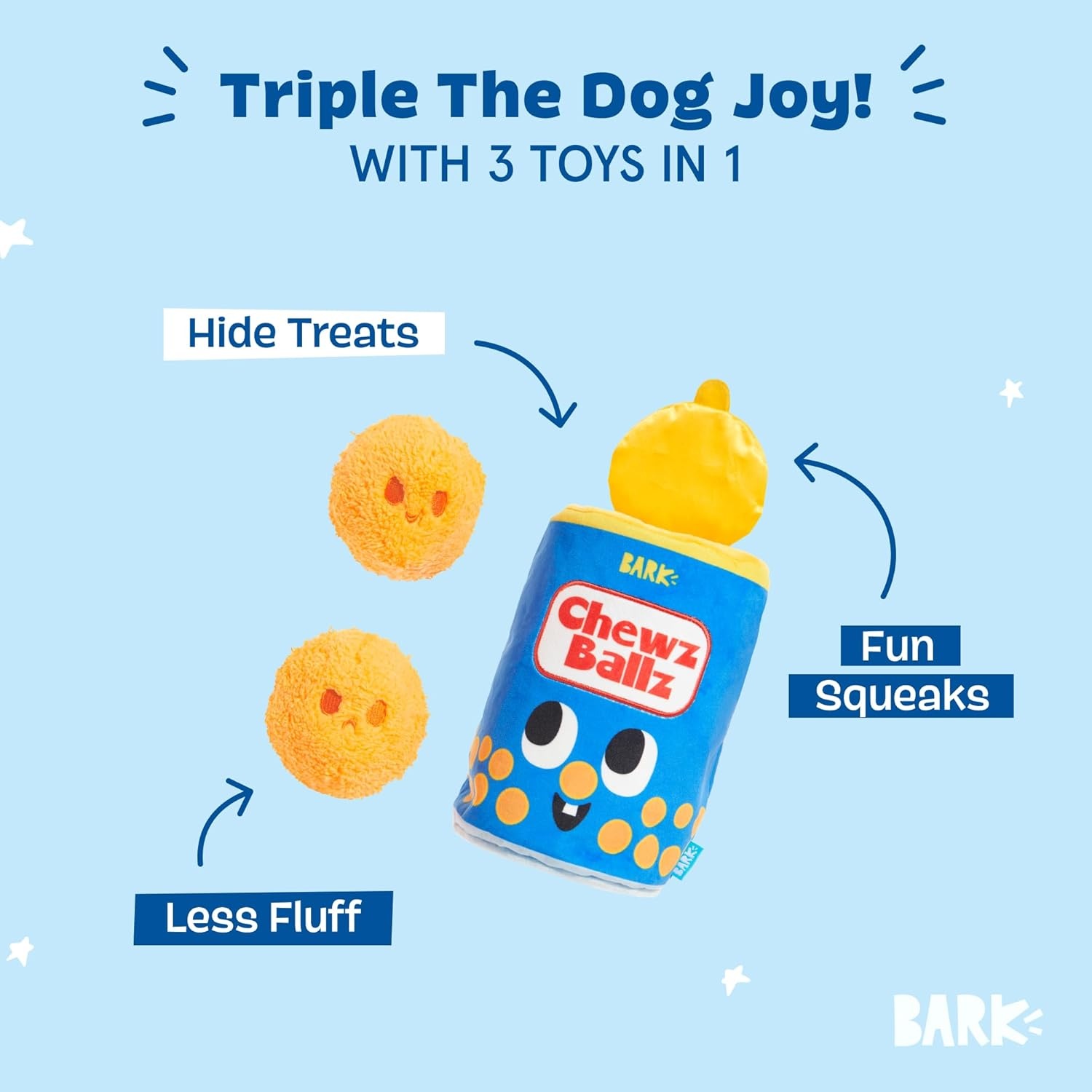 image:imageBarkbox Chewz Ballz Plush Dog Toy MultiPart Fun for Small Dogs Perfect for Playtime amp Fetch