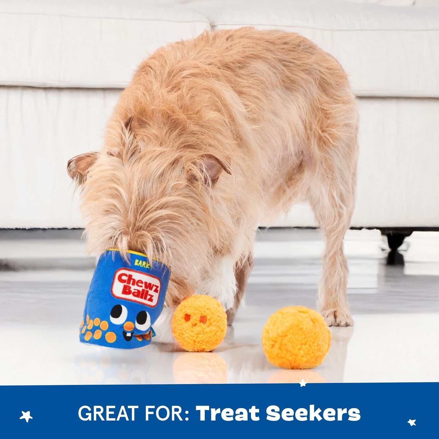 image:imageBarkbox Chewz Ballz Plush Dog Toy MultiPart Fun for Small Dogs Perfect for Playtime amp Fetch