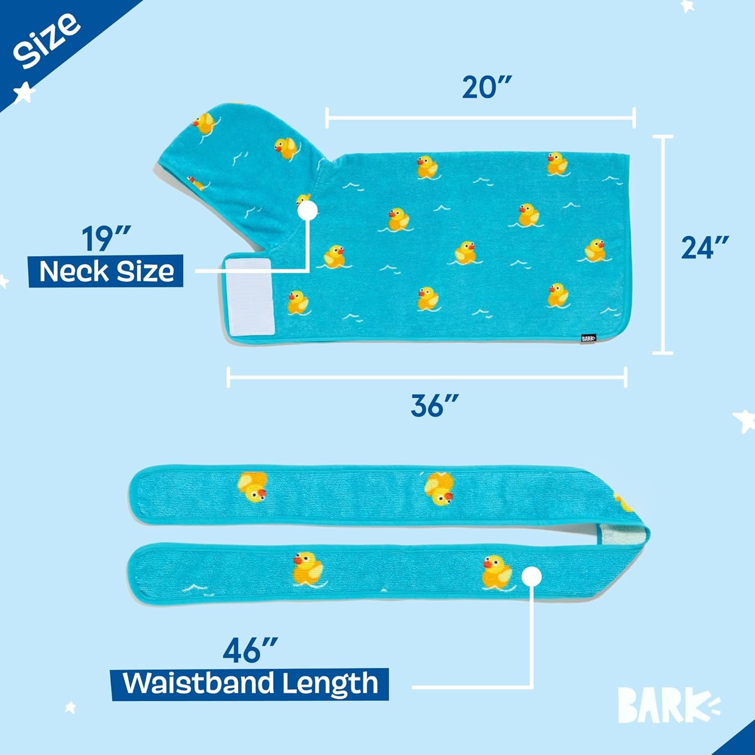 image:imageBarkbox Dog Bathrobe Fast Drying with Hook and Loop Closure amp Wrap Tie Snuggle Cute Dogs Clothes Easy to Clean Machine Washable Dog Coats and Tumble Dry Low Lion MediumRubber Duck