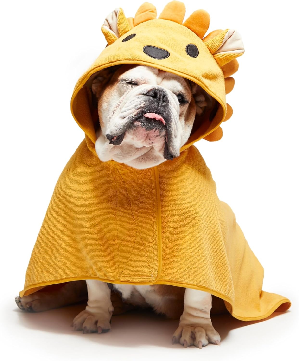 image:imageBarkbox Dog Bathrobe Fast Drying with Hook and Loop Closure amp Wrap Tie Snuggle Cute Dogs Clothes Easy to Clean Machine Washable Dog Coats and Tumble Dry Low Lion MediumLion