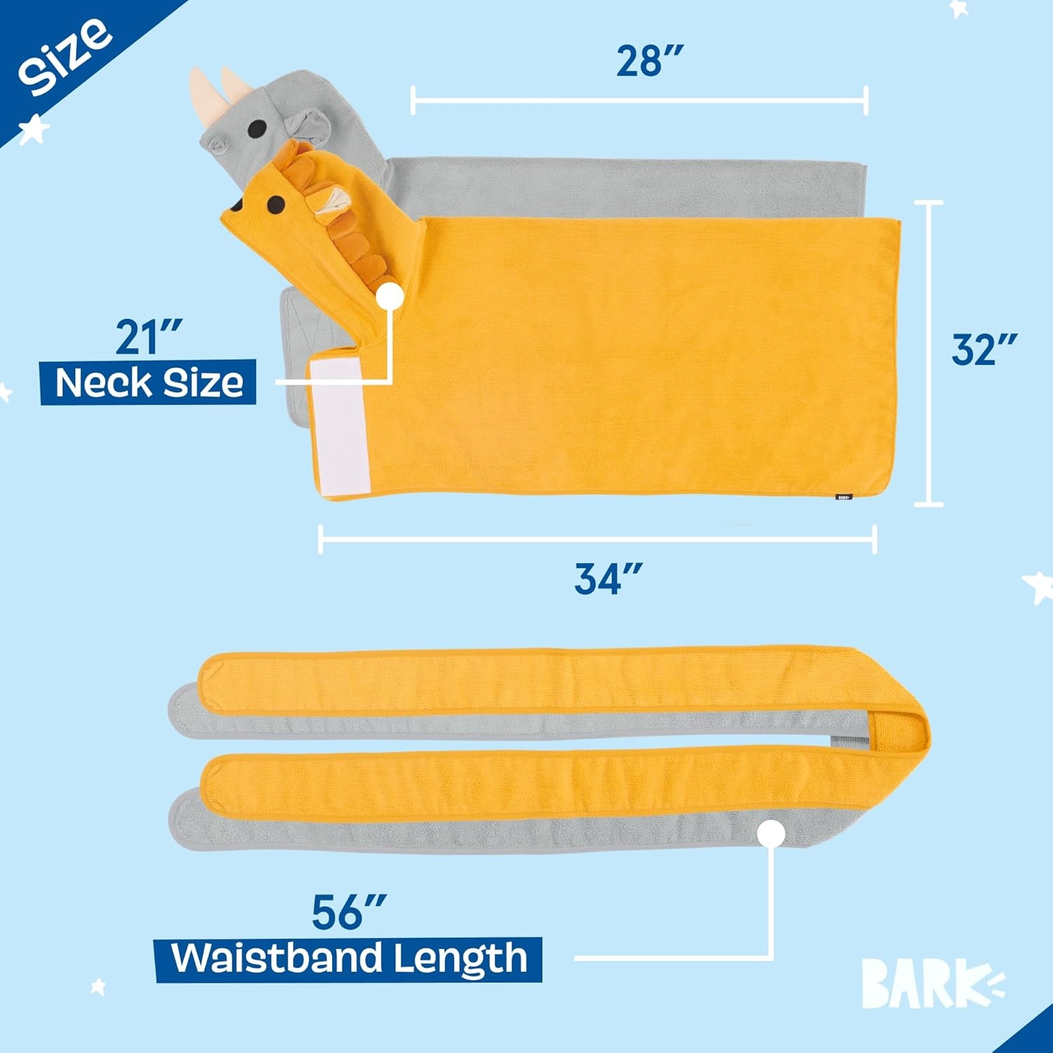 image:imageBarkbox Dog Bathrobe Fast Drying with Hook and Loop Closure amp Wrap Tie Snuggle Cute Dogs Clothes Easy to Clean Machine Washable Dog Coats and Tumble Dry Low Lion MediumLionRhino