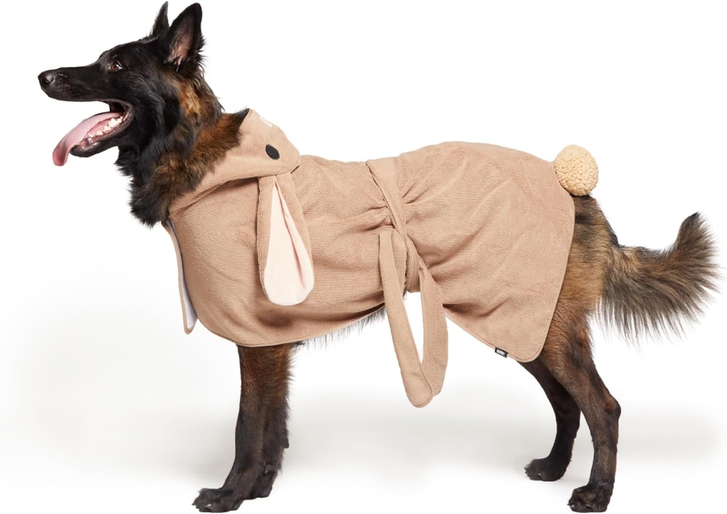 image:imageBarkbox Dog Bathrobe Fast Drying with Hook and Loop Closure amp Wrap Tie Snuggle Cute Dogs Clothes Easy to Clean Machine Washable Dog Coats and Tumble Dry Low Lion MediumBunny