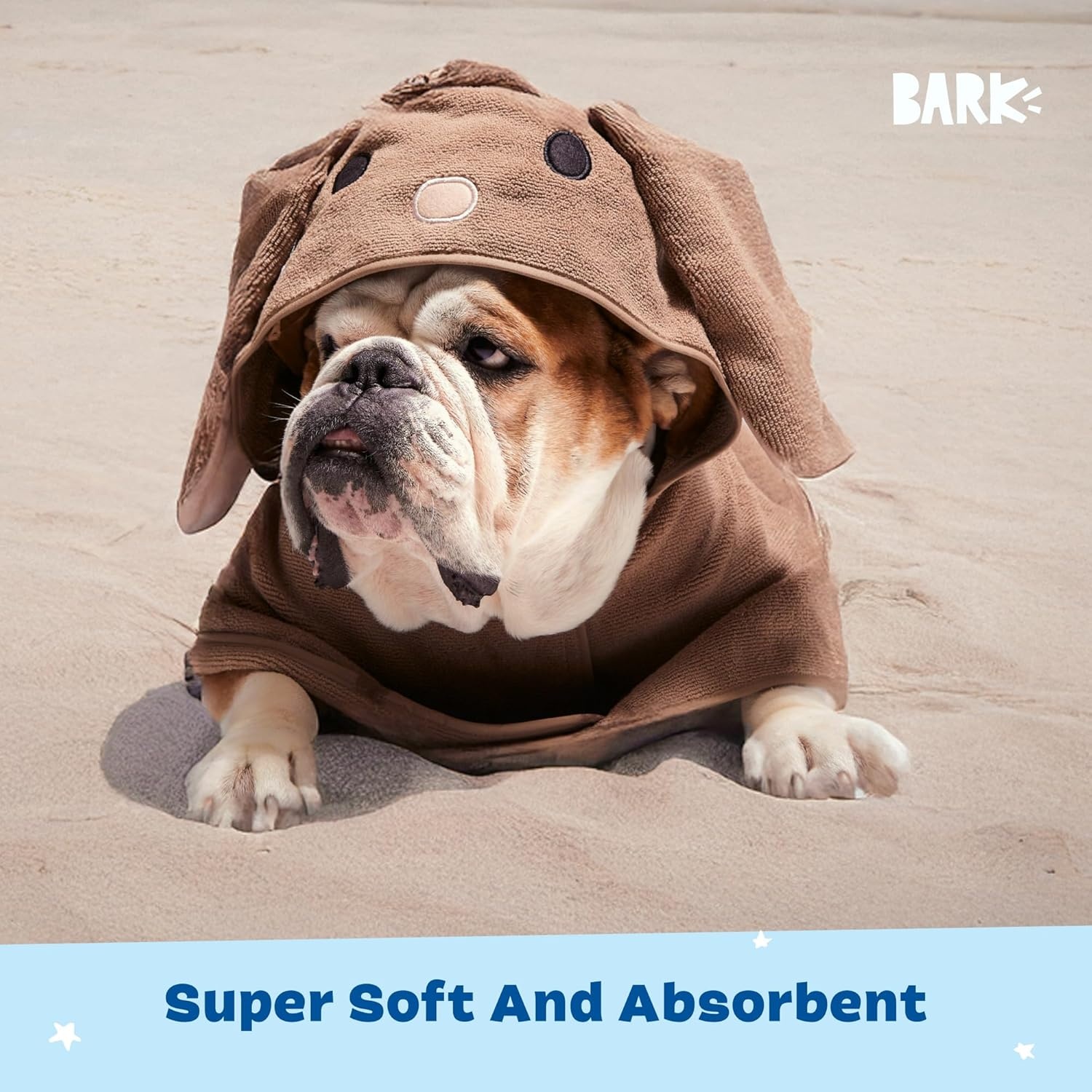 image:imageBarkbox Dog Bathrobe Fast Drying with Hook and Loop Closure amp Wrap Tie Snuggle Cute Dogs Clothes Easy to Clean Machine Washable Dog Coats and Tumble Dry Low Lion MediumBunny