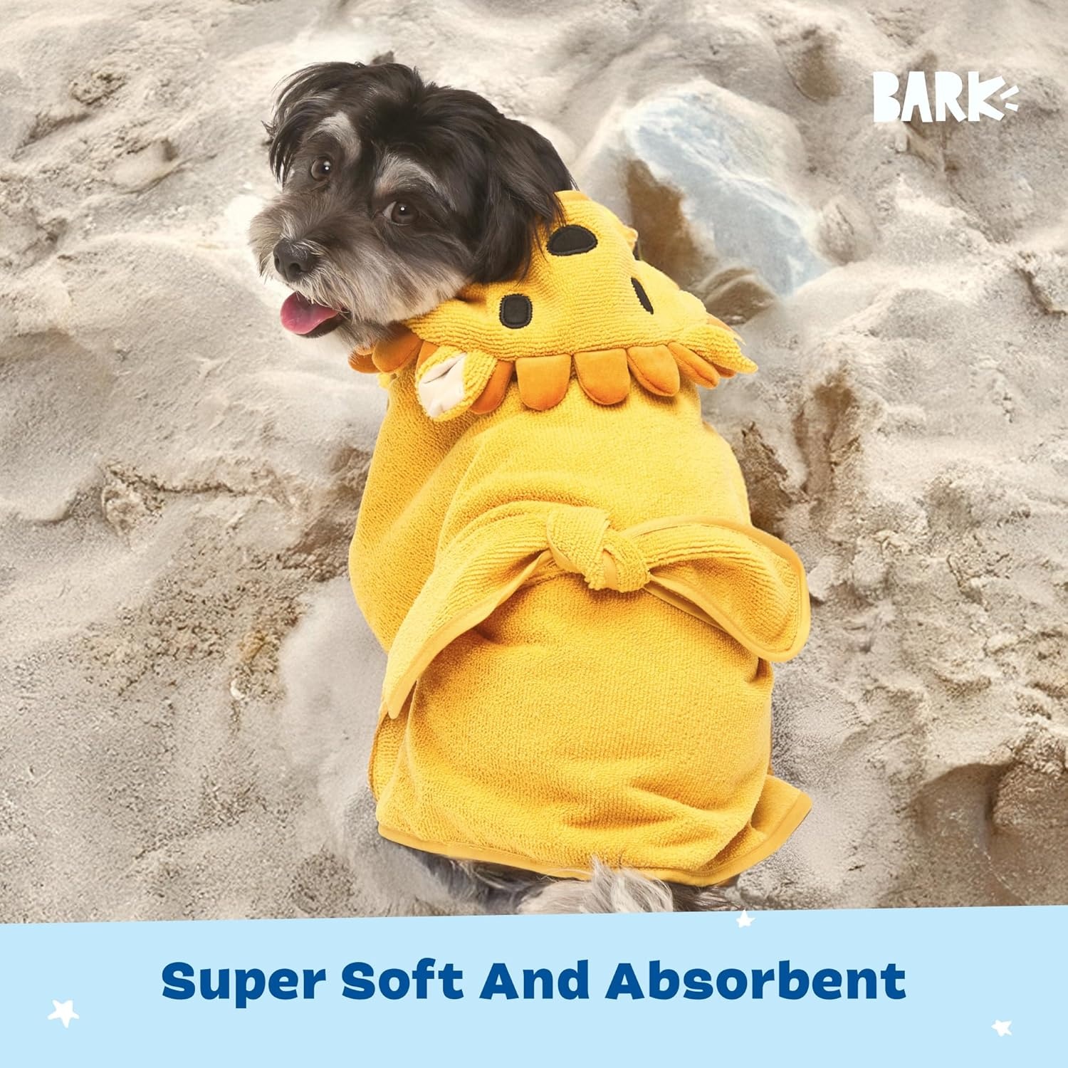 image:imageBarkbox Dog Bathrobe Fast Drying with Hook and Loop Closure amp Wrap Tie Snuggle Cute Dogs Clothes Easy to Clean Machine Washable Dog Coats and Tumble Dry Low Lion MediumLion