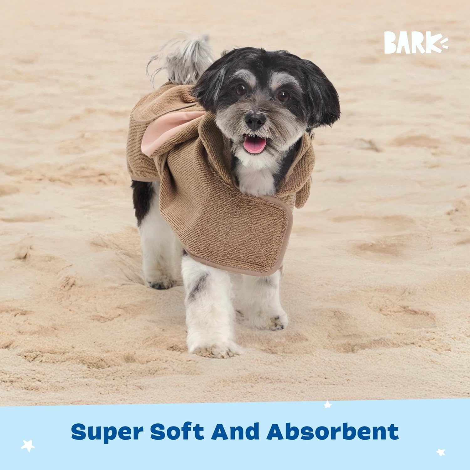 image:imageBarkbox Dog Bathrobe Fast Drying with Hook and Loop Closure amp Wrap Tie Snuggle Cute Dogs Clothes Easy to Clean Machine Washable Dog Coats and Tumble Dry Low Lion MediumBunny