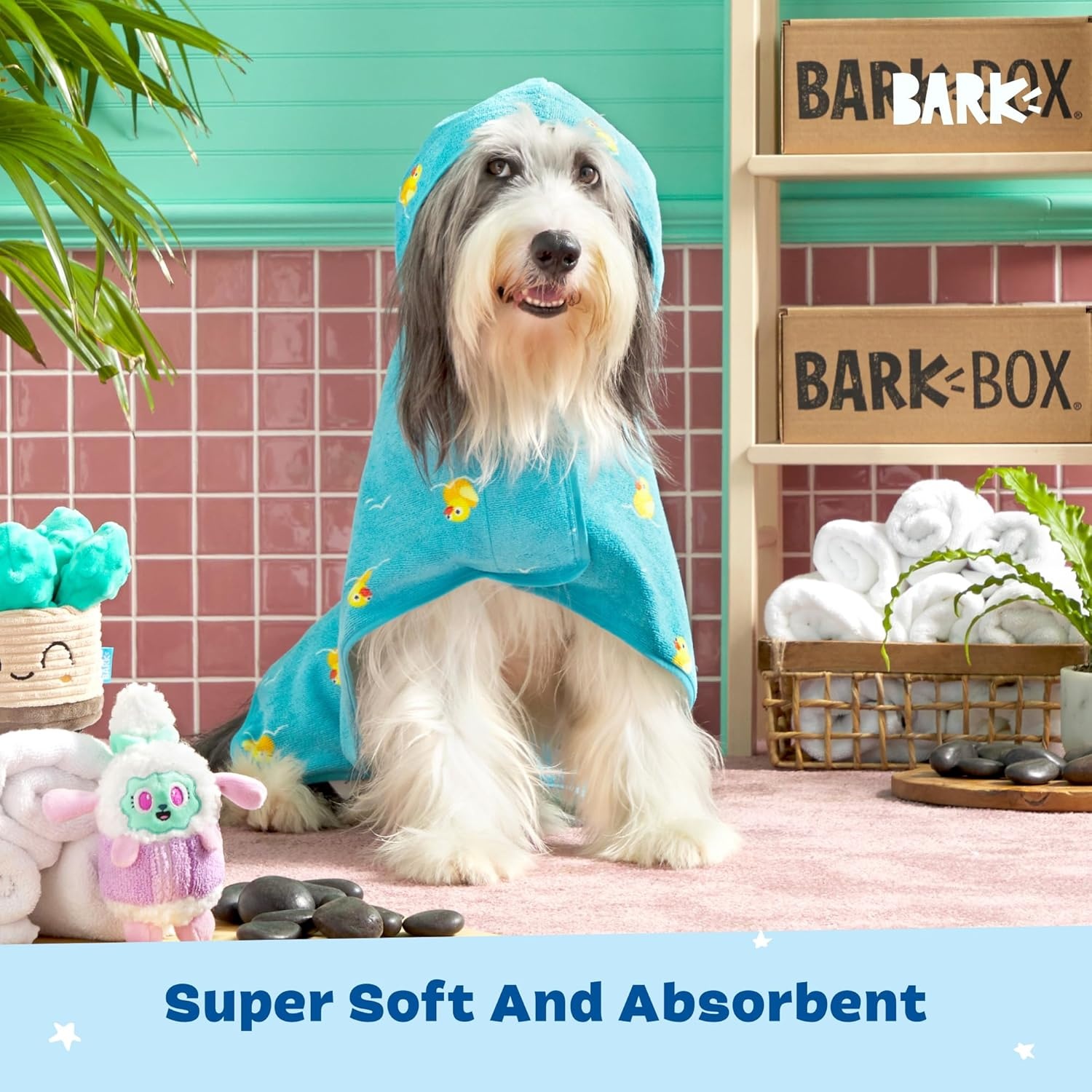 image:imageBarkbox Dog Bathrobe Fast Drying with Hook and Loop Closure amp Wrap Tie Snuggle Cute Dogs Clothes Easy to Clean Machine Washable Dog Coats and Tumble Dry Low Lion MediumRubber Duck