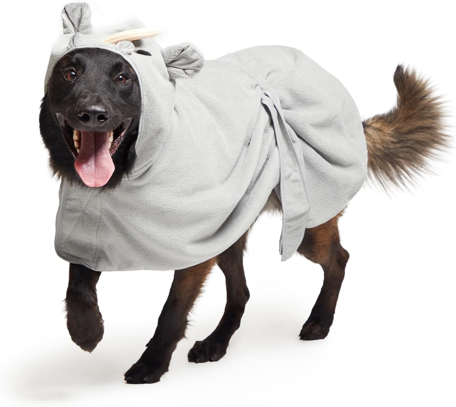 image:imageBarkbox Dog Bathrobe Fast Drying with Hook and Loop Closure amp Wrap Tie Snuggle Cute Dogs Clothes Easy to Clean Machine Washable Dog Coats and Tumble Dry Low Lion MediumRhino