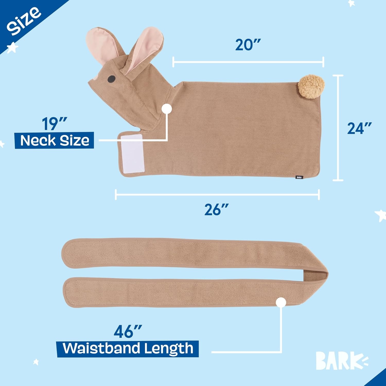 image:imageBarkbox Dog Bathrobe Fast Drying with Hook and Loop Closure amp Wrap Tie Snuggle Cute Dogs Clothes Easy to Clean Machine Washable Dog Coats and Tumble Dry Low Lion MediumBunny
