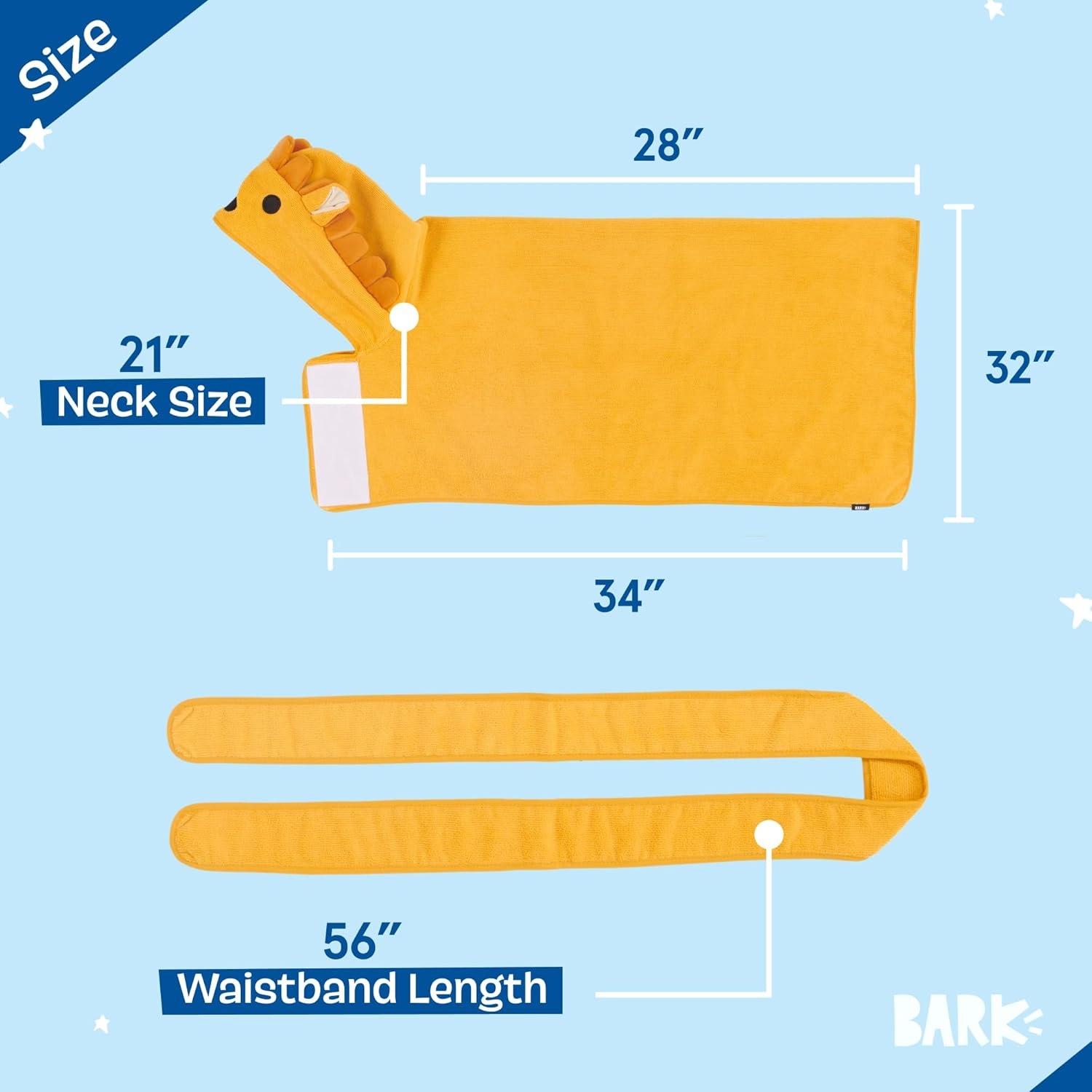 image:imageBarkbox Dog Bathrobe Fast Drying with Hook and Loop Closure amp Wrap Tie Snuggle Cute Dogs Clothes Easy to Clean Machine Washable Dog Coats and Tumble Dry Low Lion MediumLion