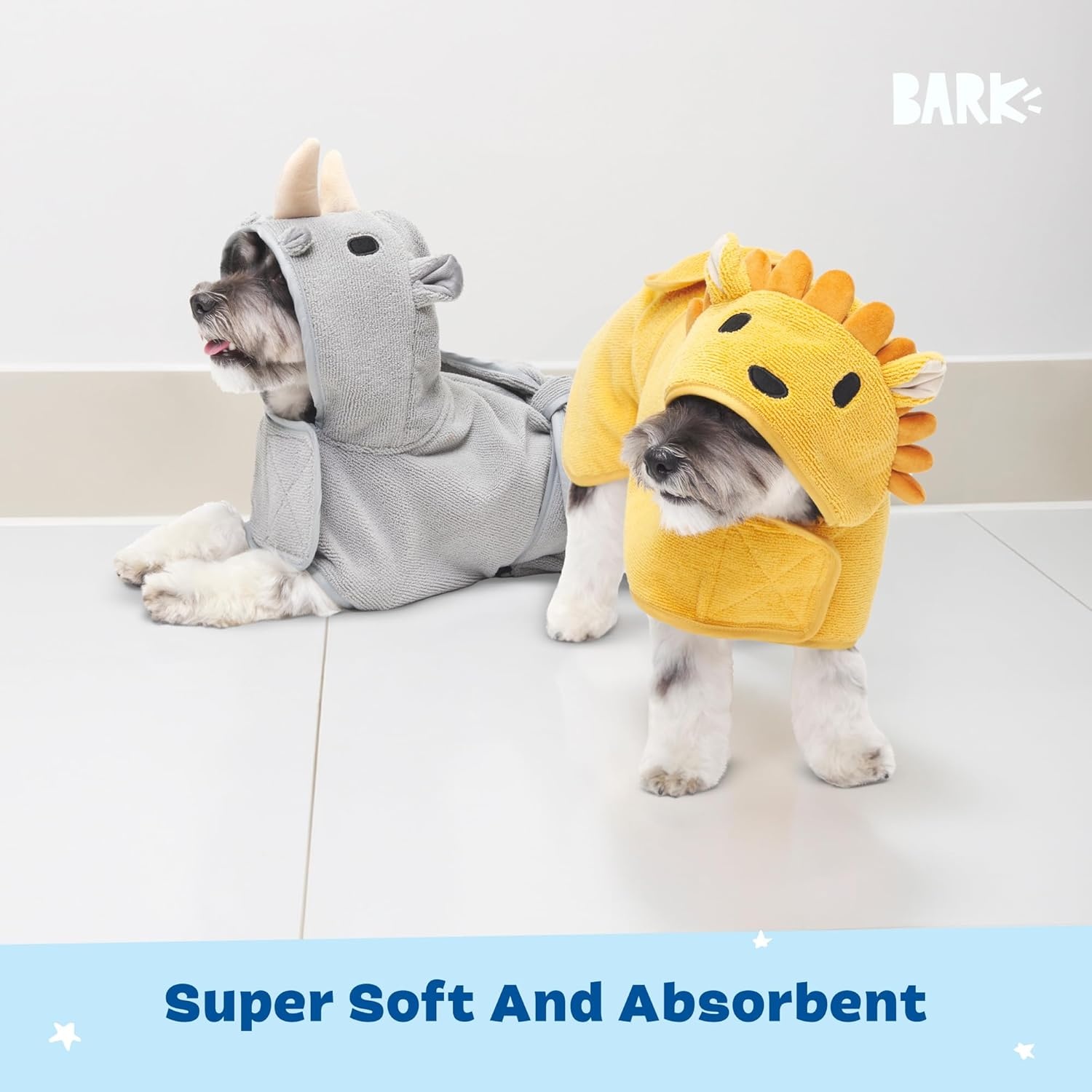 image:imageBarkbox Dog Bathrobe Fast Drying with Hook and Loop Closure amp Wrap Tie Snuggle Cute Dogs Clothes Easy to Clean Machine Washable Dog Coats and Tumble Dry Low Lion MediumLionRhino