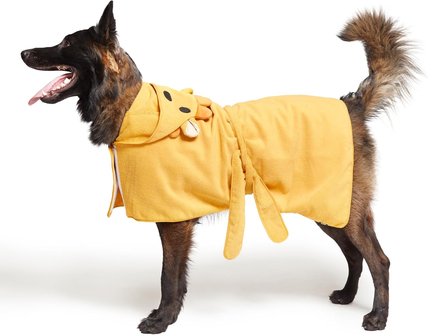 image:imageBarkbox Dog Bathrobe Fast Drying with Hook and Loop Closure amp Wrap Tie Snuggle Cute Dogs Clothes Easy to Clean Machine Washable Dog Coats and Tumble Dry Low Lion MediumLion