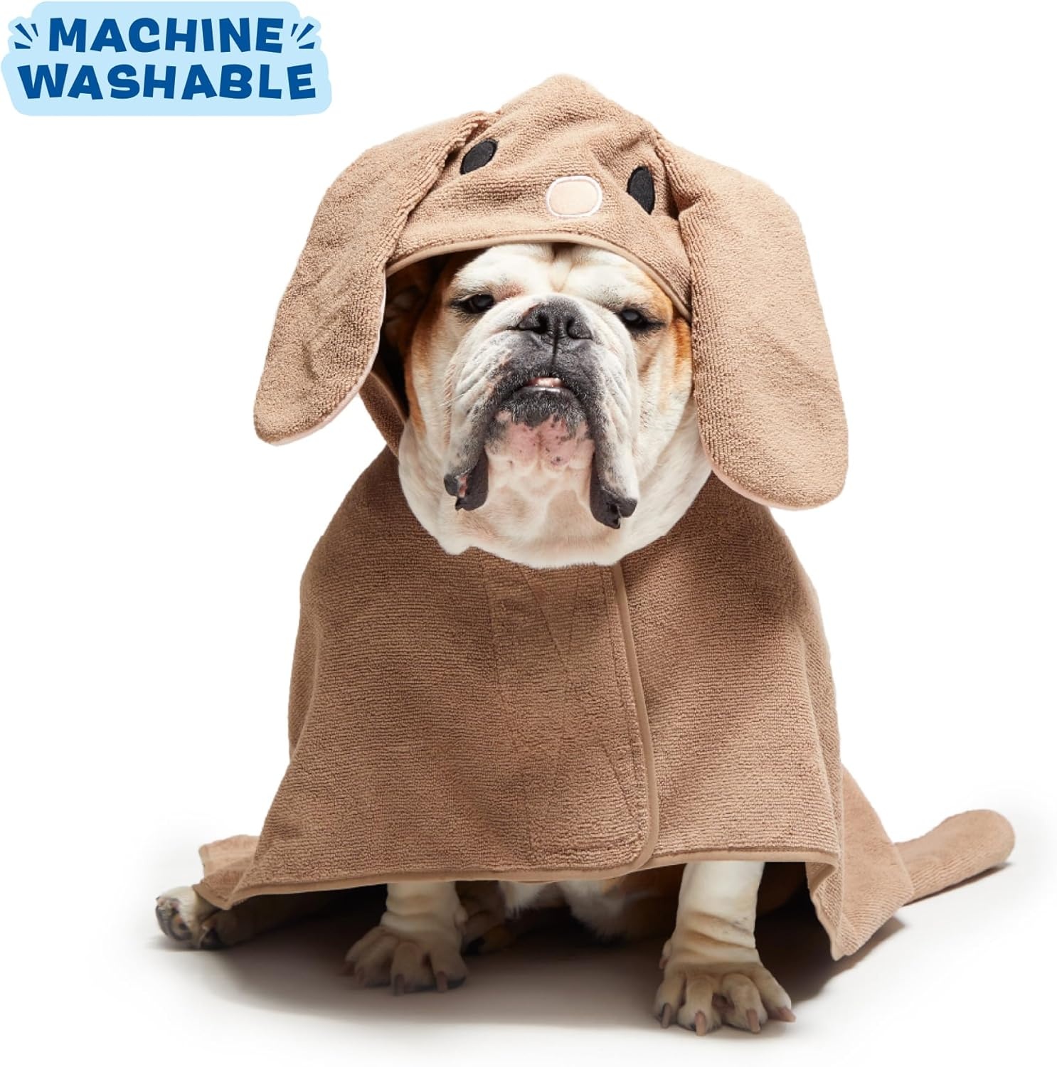 image:imageBarkbox Dog Bathrobe Fast Drying with Hook and Loop Closure amp Wrap Tie Snuggle Cute Dogs Clothes Easy to Clean Machine Washable Dog Coats and Tumble Dry Low Lion MediumBunny