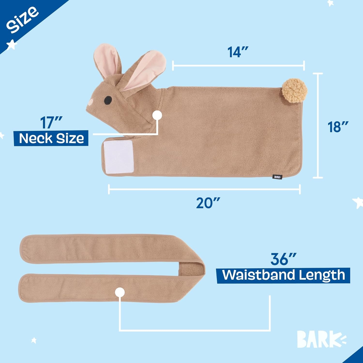image:imageBarkbox Dog Bathrobe Fast Drying with Hook and Loop Closure amp Wrap Tie Snuggle Cute Dogs Clothes Easy to Clean Machine Washable Dog Coats and Tumble Dry Low Lion MediumBunny