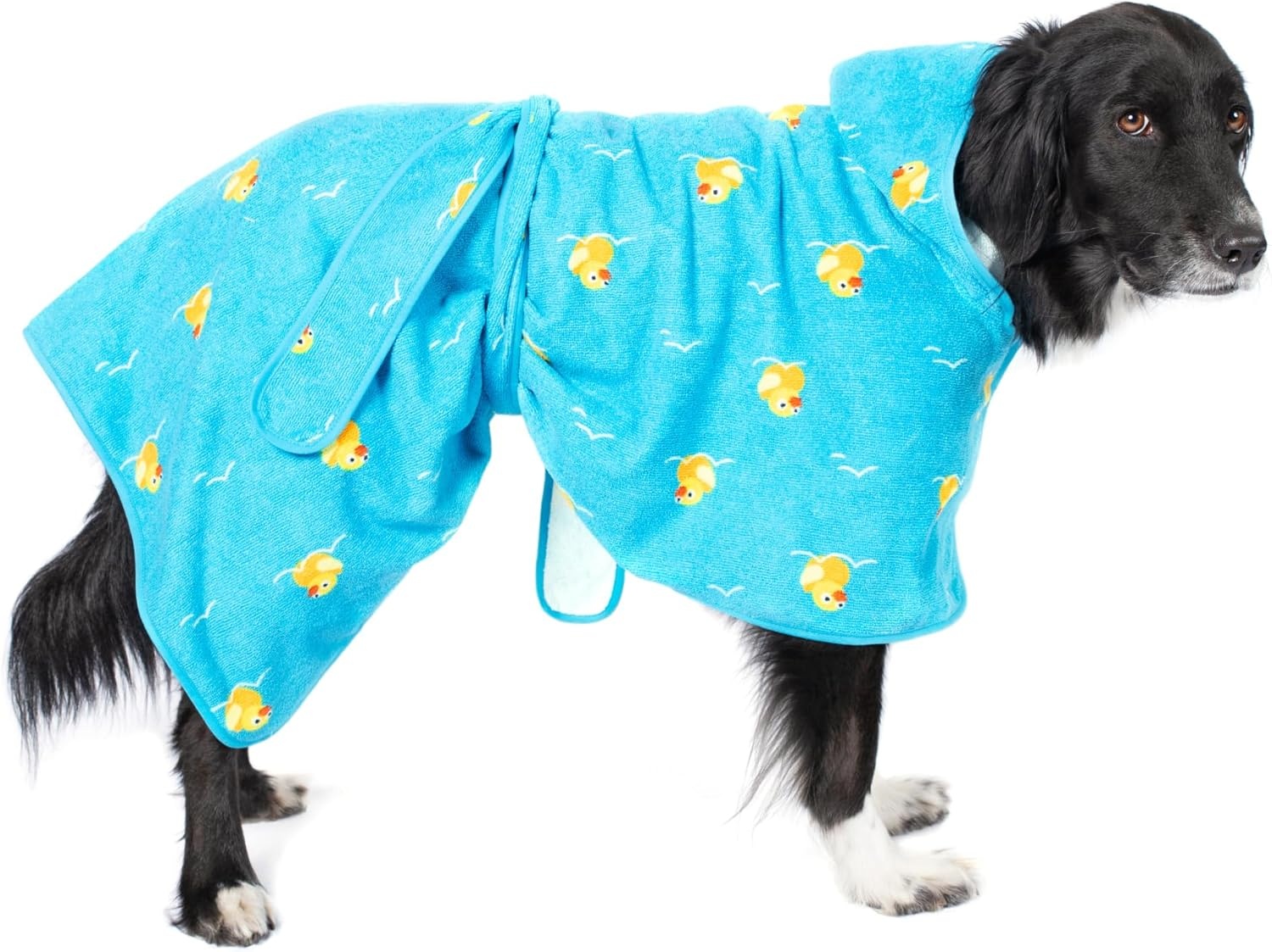 image:imageBarkbox Dog Bathrobe Fast Drying with Hook and Loop Closure amp Wrap Tie Snuggle Cute Dogs Clothes Easy to Clean Machine Washable Dog Coats and Tumble Dry Low Lion MediumRubber Duck