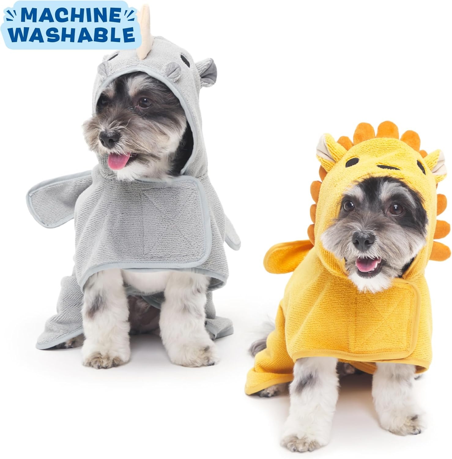 image:imageBarkbox Dog Bathrobe Fast Drying with Hook and Loop Closure amp Wrap Tie Snuggle Cute Dogs Clothes Easy to Clean Machine Washable Dog Coats and Tumble Dry Low Lion MediumLionRhino