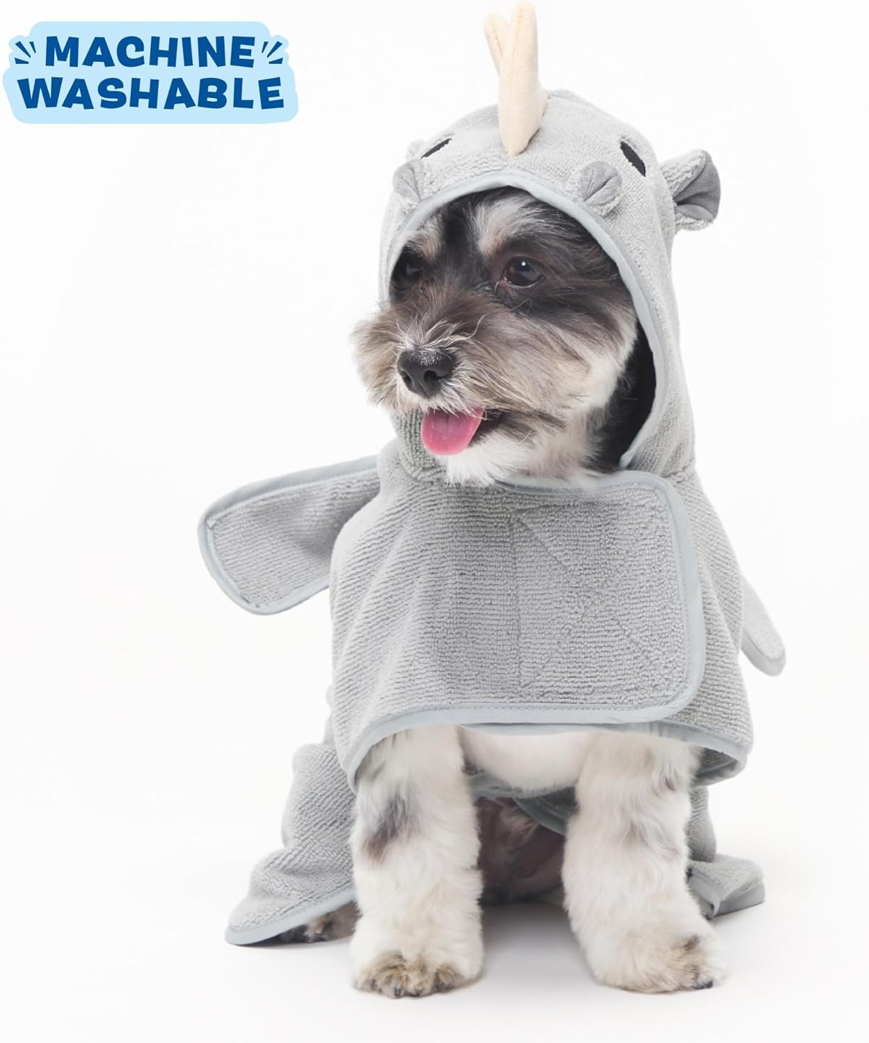 image:imageBarkbox Dog Bathrobe Fast Drying with Hook and Loop Closure amp Wrap Tie Snuggle Cute Dogs Clothes Easy to Clean Machine Washable Dog Coats and Tumble Dry Low Lion MediumRhino