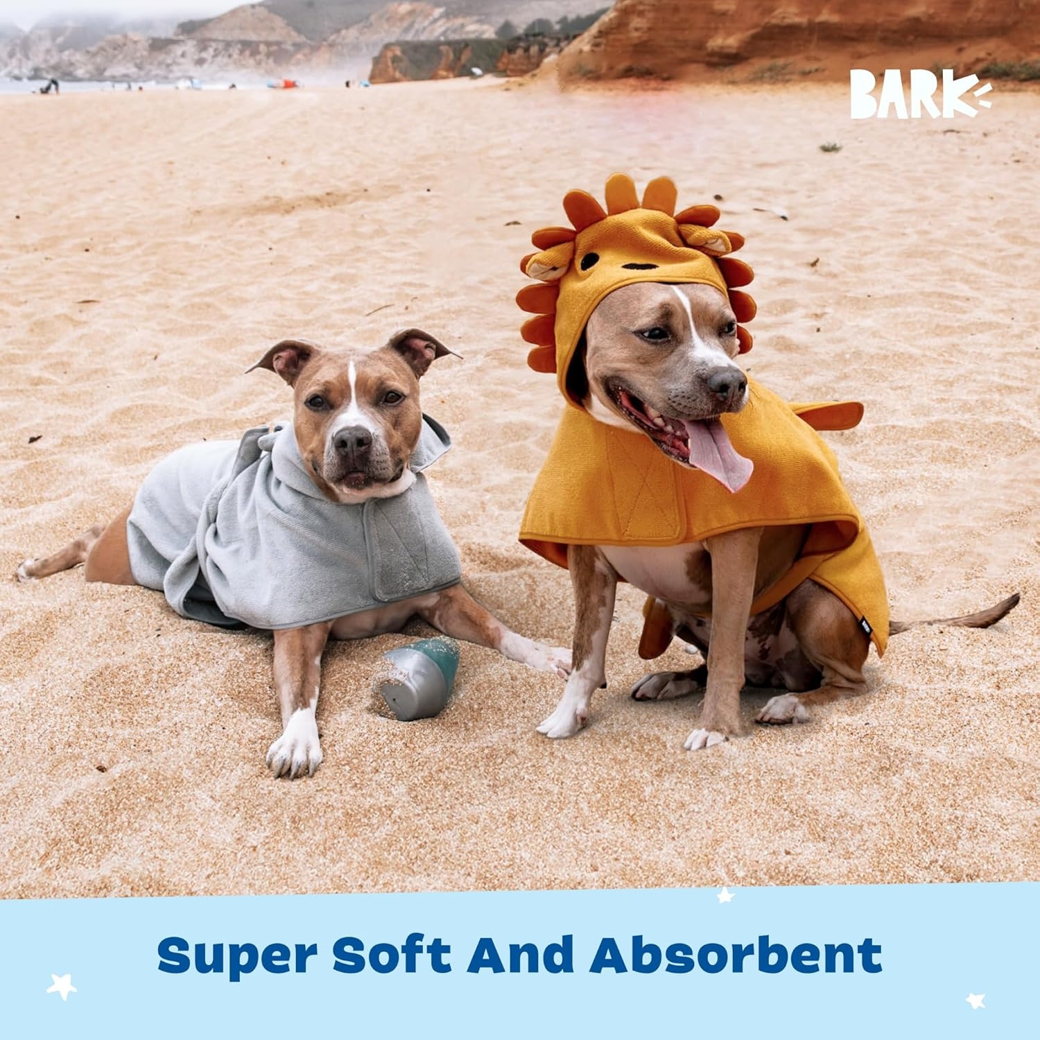 image:imageBarkbox Dog Bathrobe Fast Drying with Hook and Loop Closure amp Wrap Tie Snuggle Cute Dogs Clothes Easy to Clean Machine Washable Dog Coats and Tumble Dry Low Lion MediumLionRhino