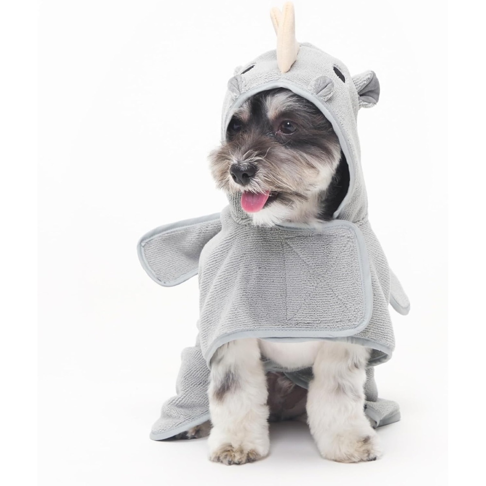 image:imageBarkbox Dog Bathrobe Fast Drying with Hook and Loop Closure amp Wrap Tie Snuggle Cute Dogs Clothes Easy to Clean Machine Washable Dog Coats and Tumble Dry Low Lion MediumRhino