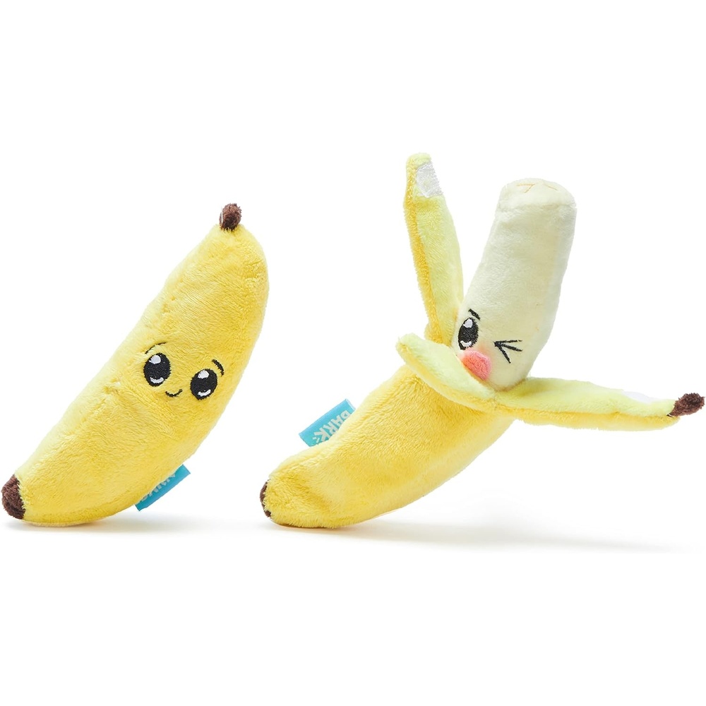 image:imageBarkbox Dog Toy 2 in 1 Interactive Plush Exterior with Squeaker amp Crinkle Material Tearable Dog Toy with Squeaky Spikey Ball Inside Ideal for Toy Destroyers Go Bananas Small