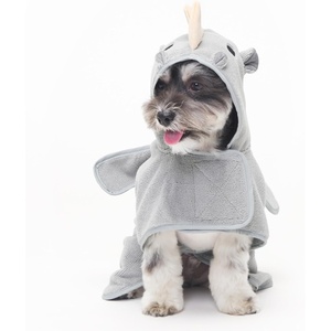 image:imageBarkbox Dog Bathrobe Fast Drying with Hook and Loop Closure amp Wrap Tie Snuggle Cute Dogs Clothes Easy to Clean Machine Washable Dog Coats and Tumble Dry Low  Lion MediumRhino