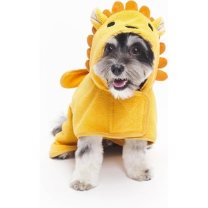 image:imageBarkbox Dog Bathrobe Fast Drying with Hook and Loop Closure amp Wrap Tie Snuggle Cute Dogs Clothes Easy to Clean Machine Washable Dog Coats and Tumble Dry Low  Lion MediumLion